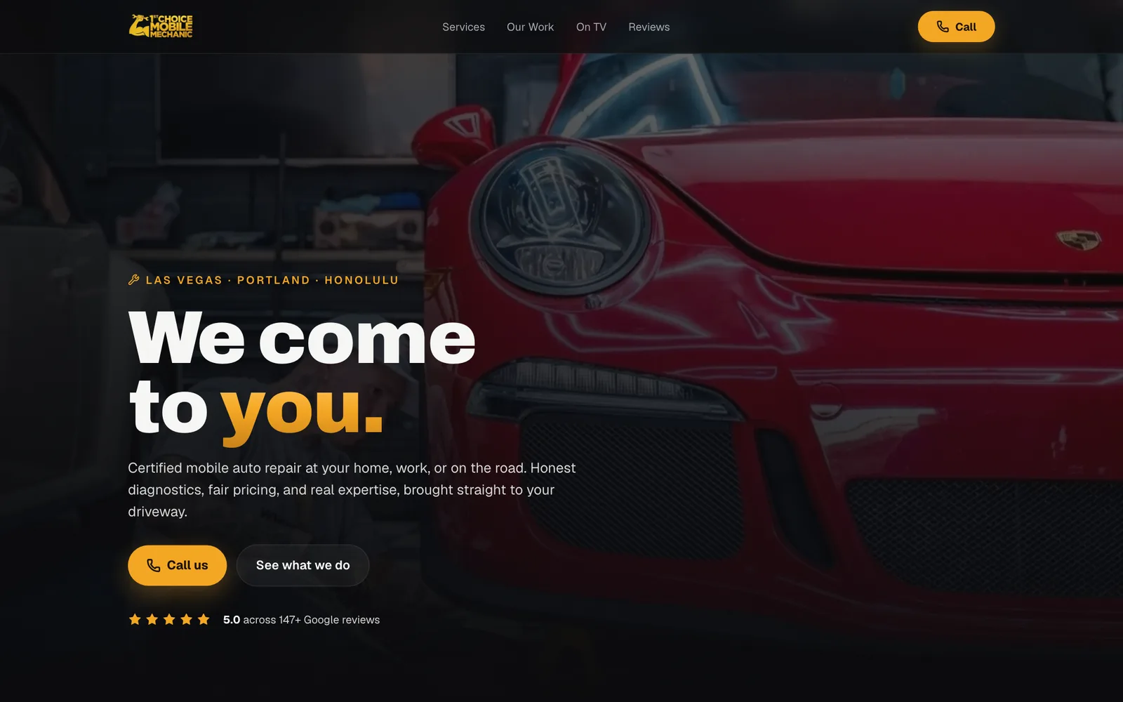 Auto Services website on a desktop, designed and built by Delvixo