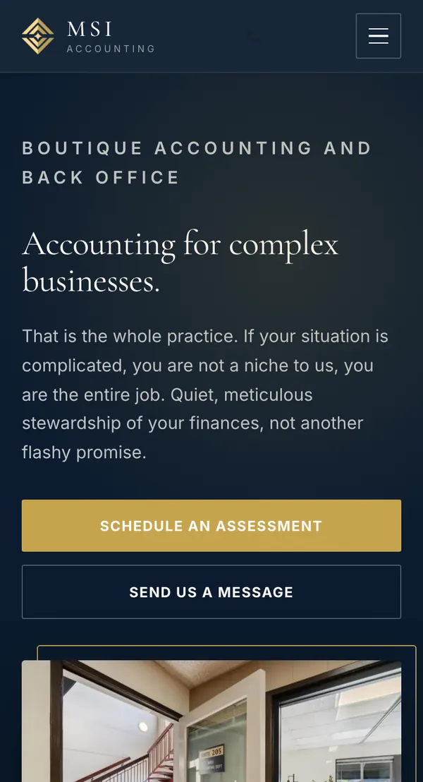 Accounting website on a phone